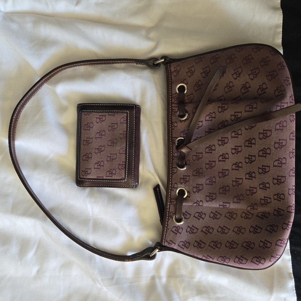 Brown Monogram Shoulder Bag with Slouchy Design